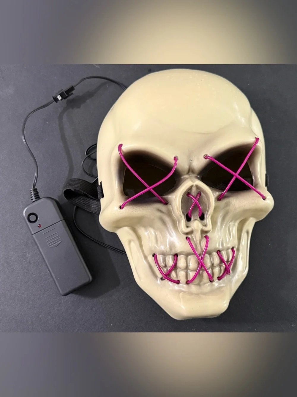 Light-Up Skull Mask with Purple LED Wire NWOT